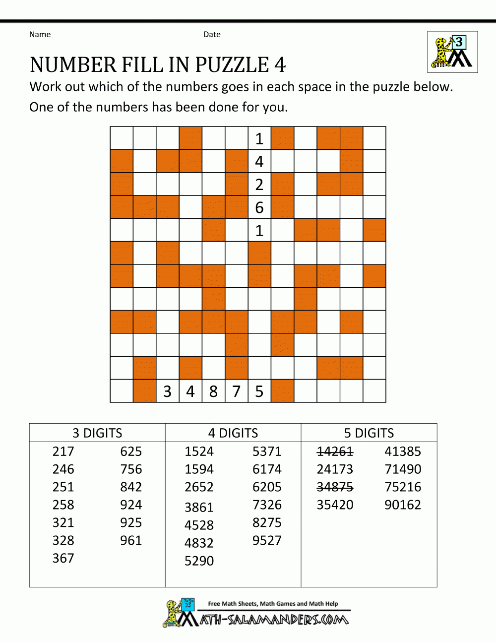 Number Fill In Puzzles regarding Free Printable Fill In Puzzles Online