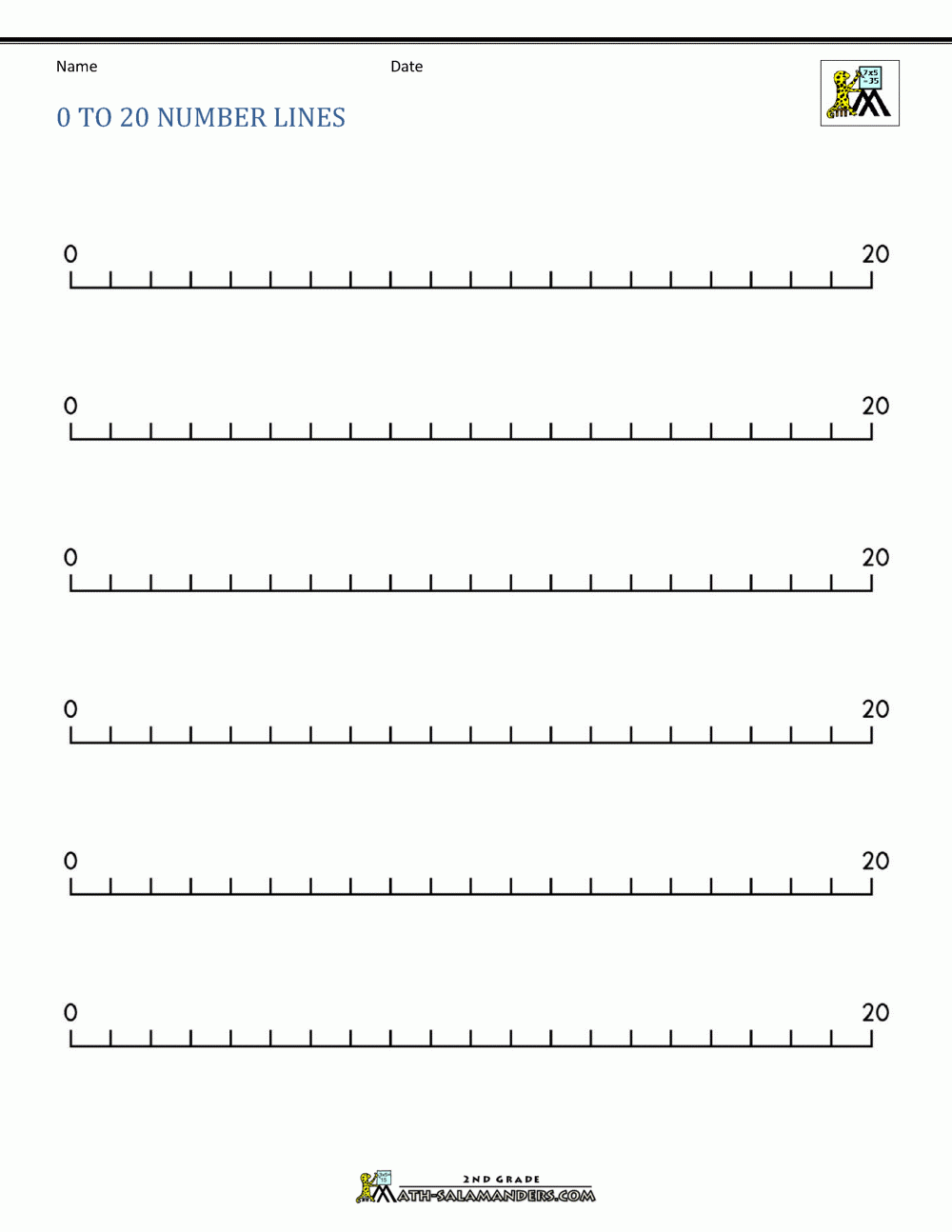 Number Line 0 To 20 inside Free Printable Number Line Worksheets