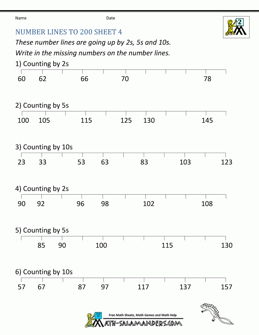 Number Line Worksheets Up To 1000 within Free Printable Number Line Worksheets