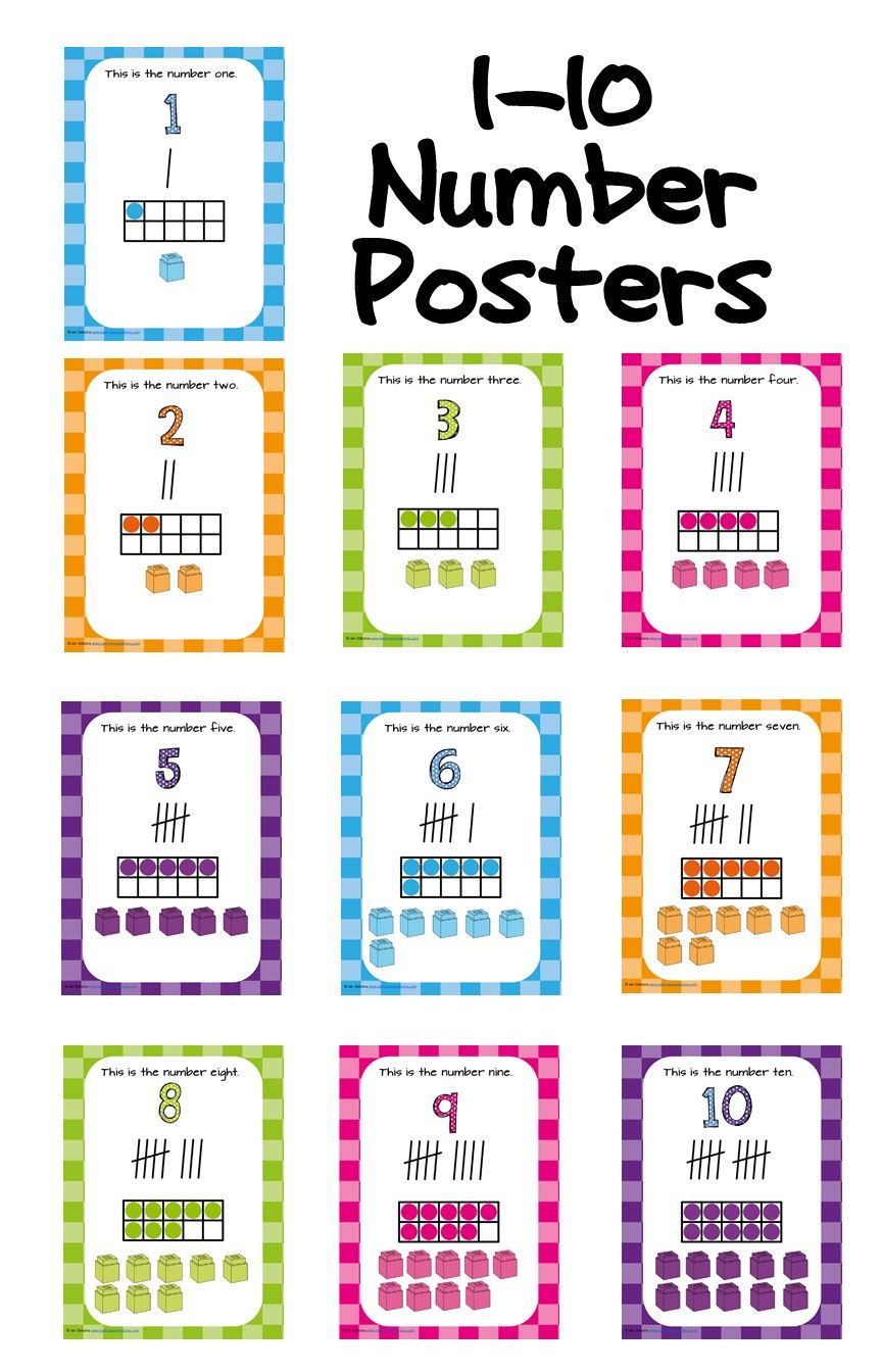 Number Posters 1-10 | Numbers Preschool Printables, Number Poster inside Free Printable Number Posters