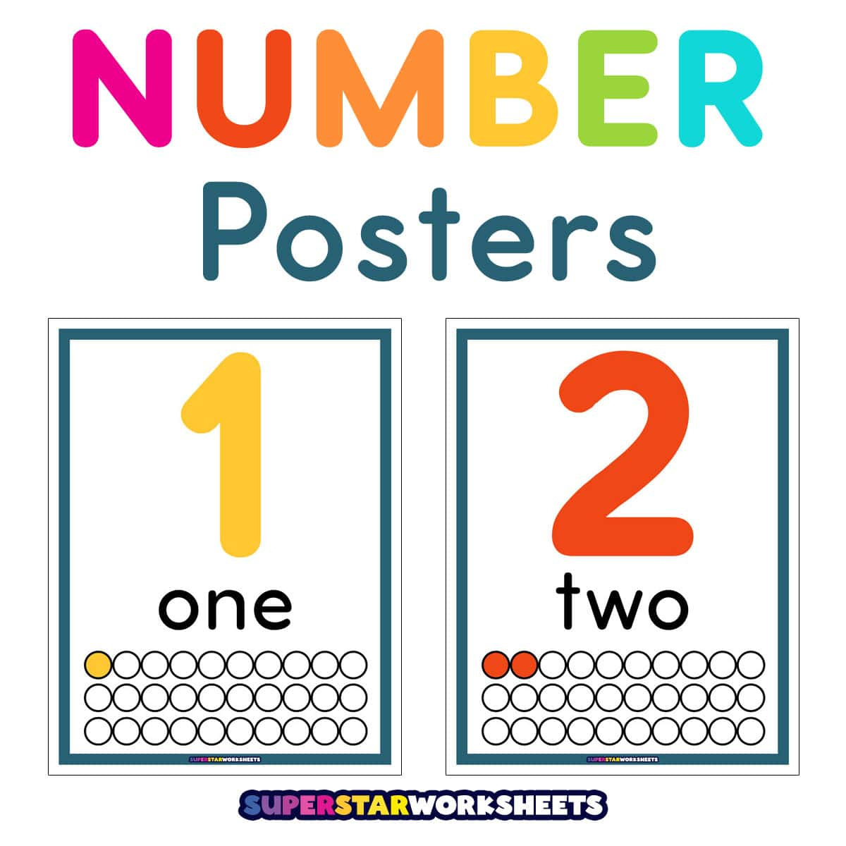 Number Posters - Superstar Worksheets regarding Free Printable Number Posters