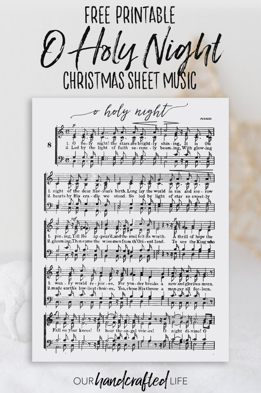 O Holy Night - Free Printable Christmas Sheet Music - Our with regard to Free Christmas Sheet Music for Keyboard Printable