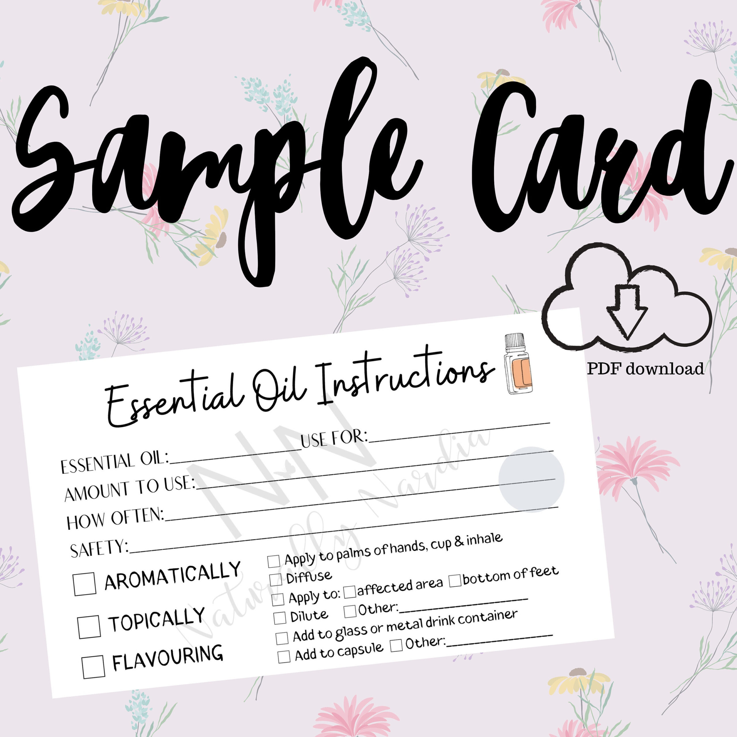 Oil Sample Cards - Etsy.de with regard to Free Printable Doterra Sample Cards