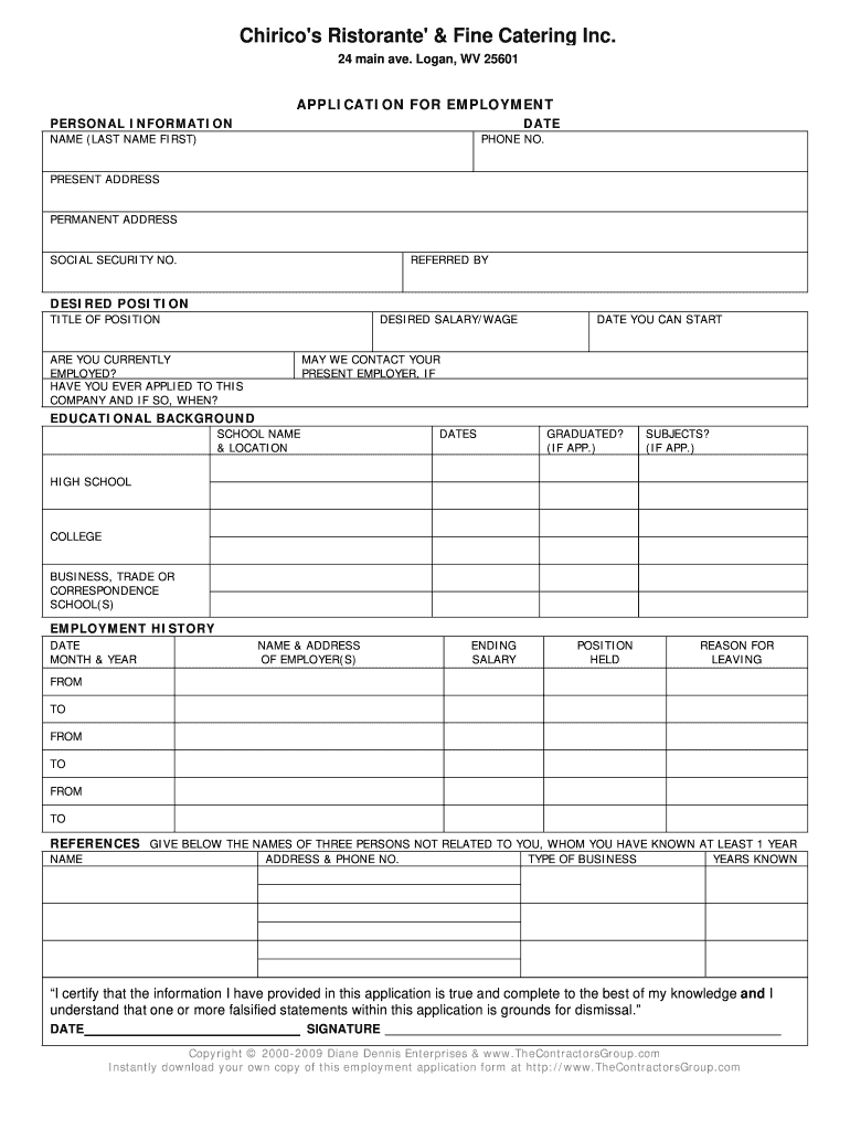 One Page Job Application - Fill Online, Printable, Fillable, Blank with regard to Free Printable Job Applications Online