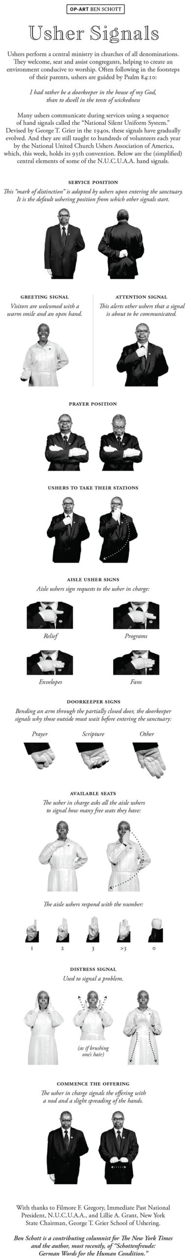 Opinion | Usher Signals (Published 2014) | Usher, Black Church in Free Printable Church Usher Hand Signals