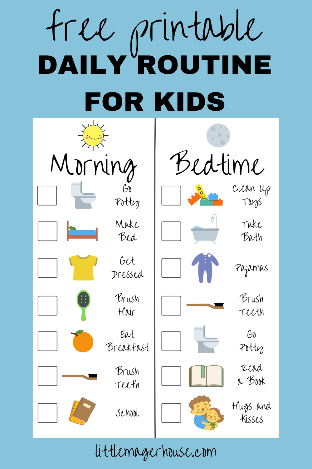 Organize Your Kids&amp;#039; Daily Routine With This Printable Checklist inside Children&amp;amp;#039;s Routine Charts Free Printable