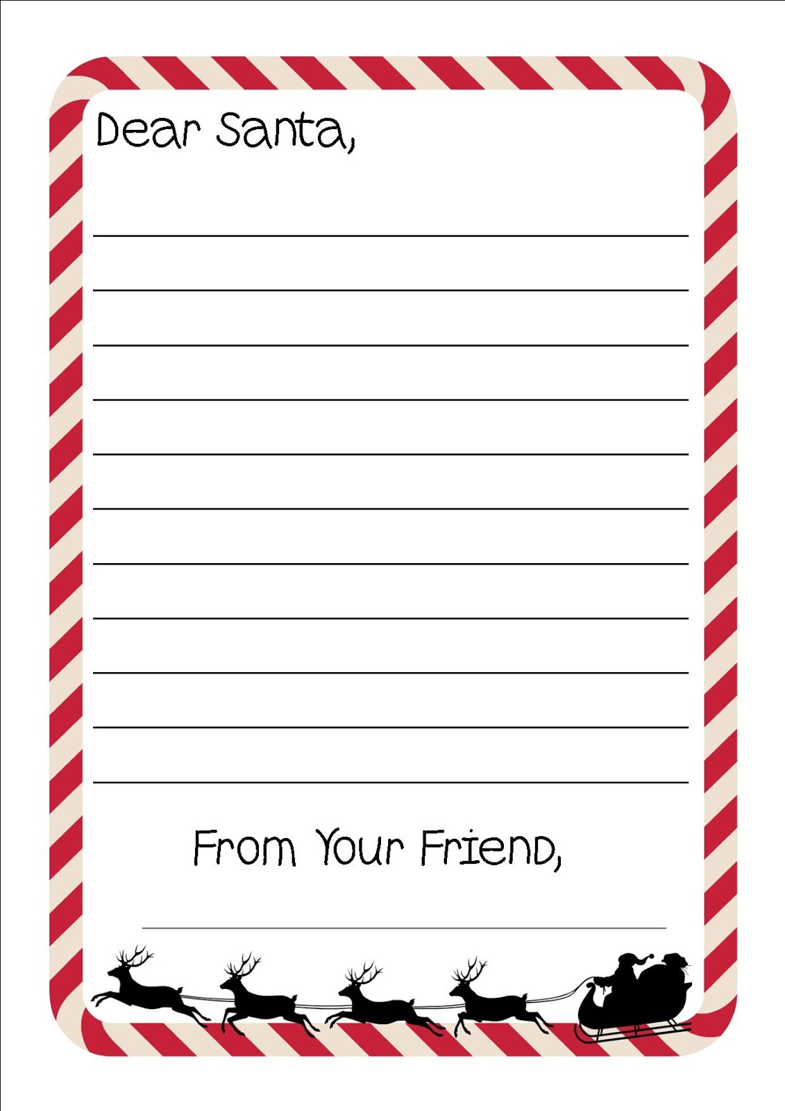 Our Worldwide Classroom: Free Printable Letter To Santa Writing Paper intended for Free Printable Santa Letter Paper