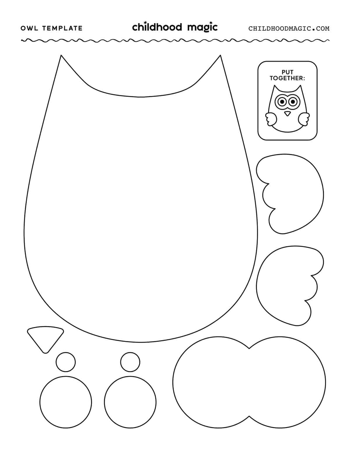 Owl Template - Childhood Magic pertaining to Free Owl Printable Template