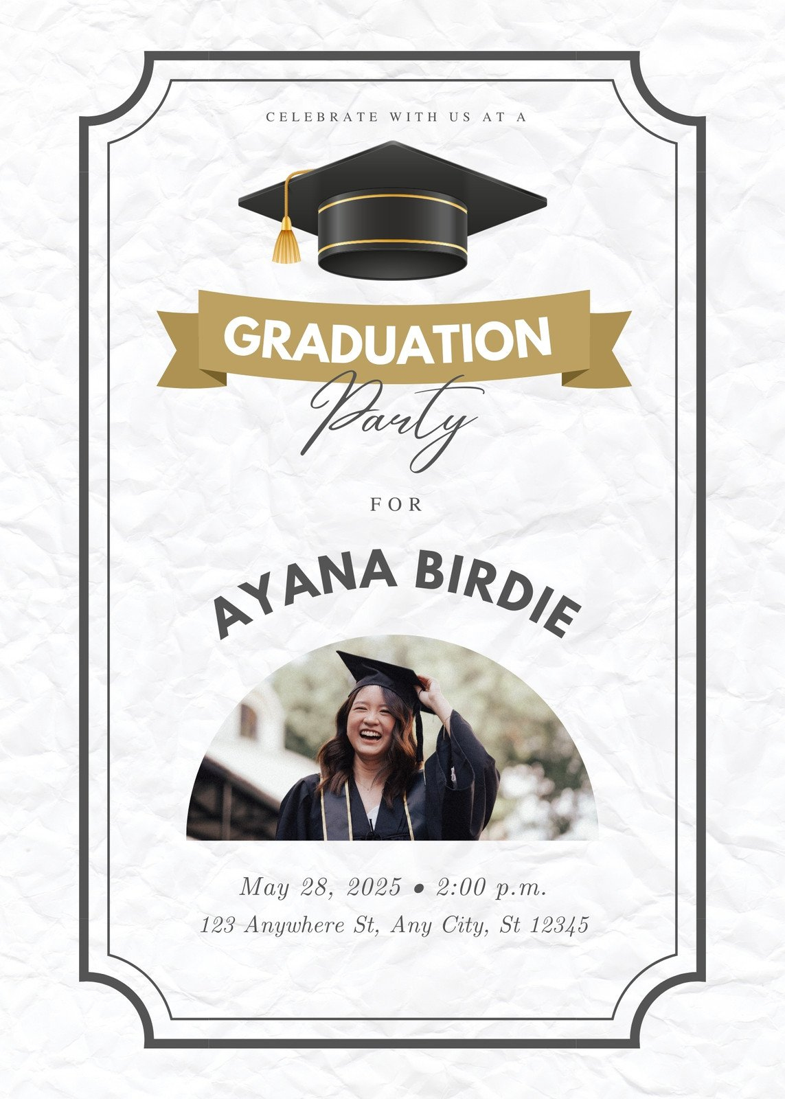 Page 2 - Free Custom Printable Graduation Invitation Templates | Canva with regard to Free Printable Graduation Party Invitations 2025