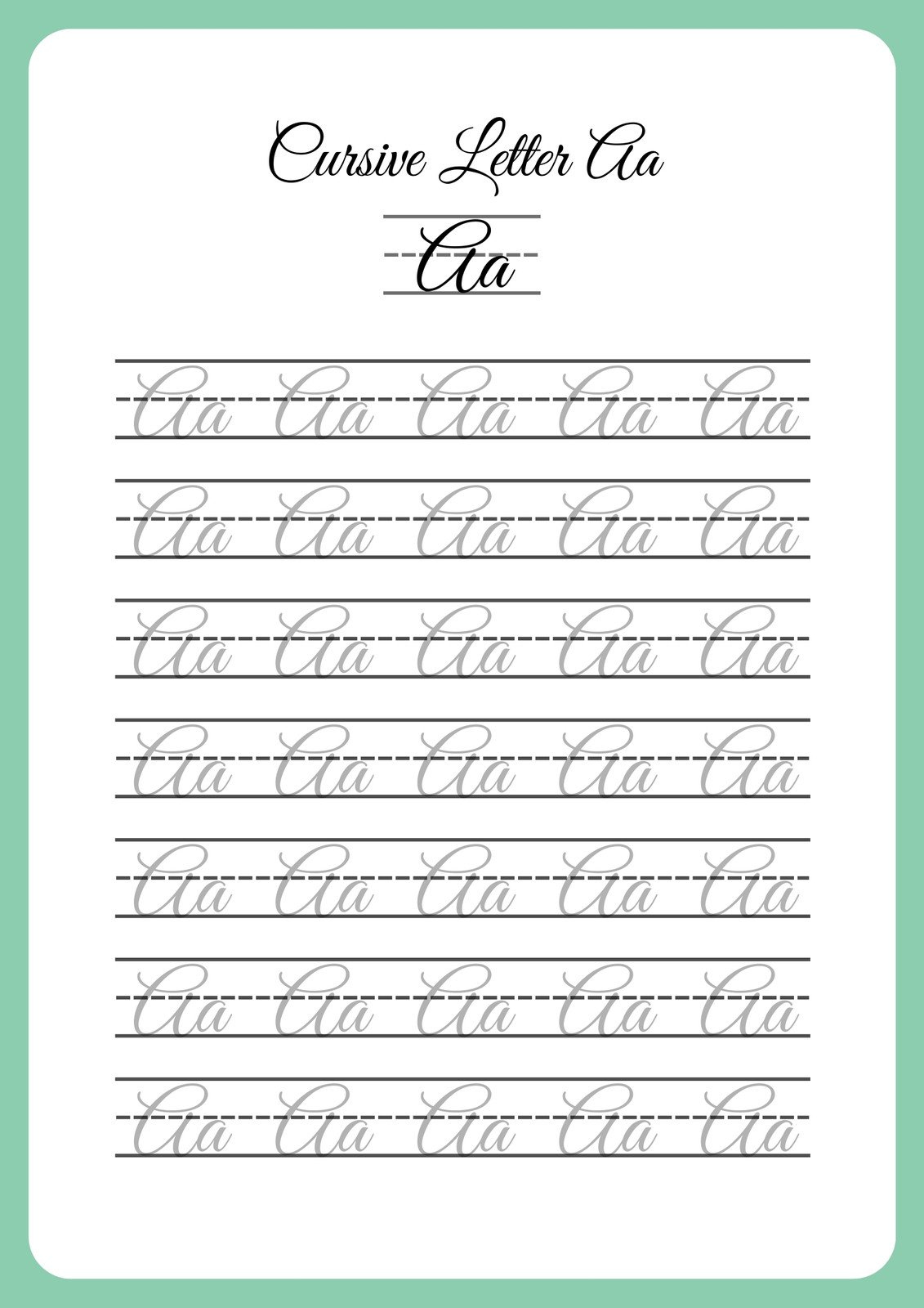 Page 2 - Free Custom Printable Handwriting Worksheet Templates | Canva throughout Free Printable Cursive Handwriting Worksheets