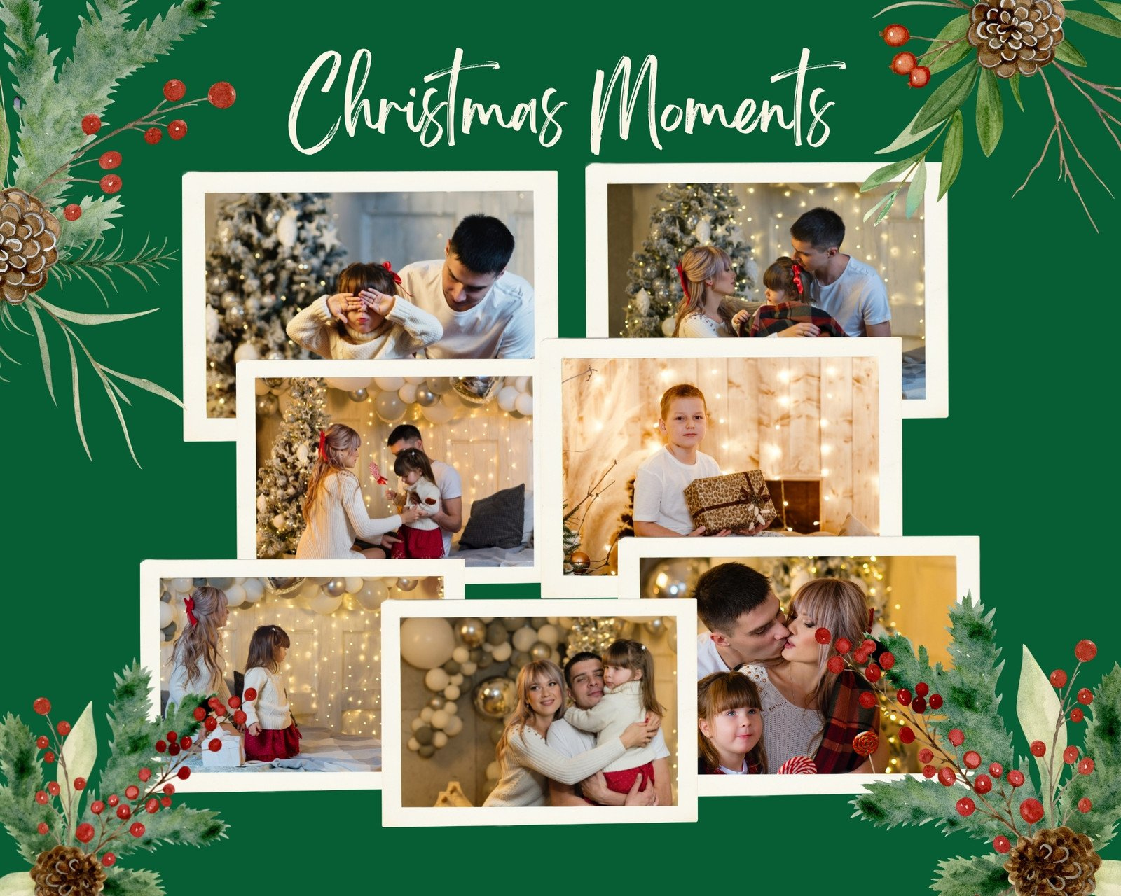 Page 7 - Free Printable Christmas Photo Collage Templates | Canva pertaining to Free Printable Christmas Photo Collage