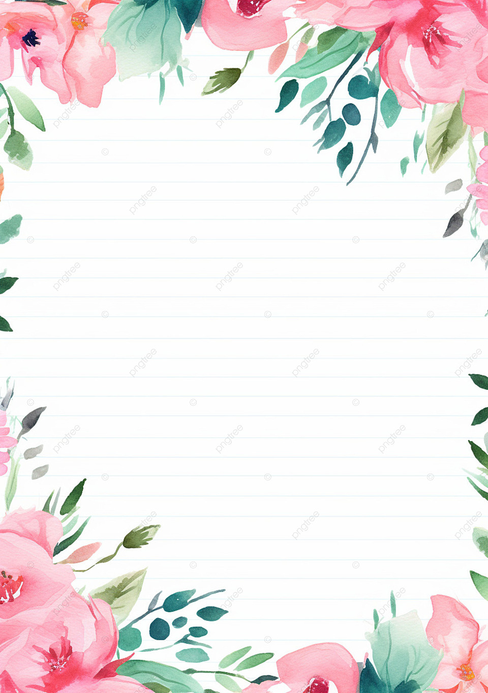 Page Template Printable Floral Background For Notes And Cards regarding Free Printable Background Pages