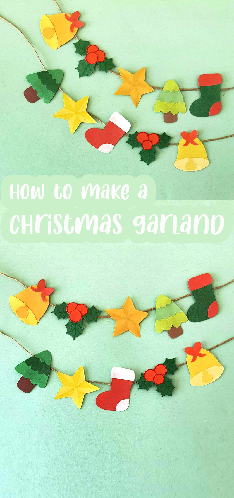 Paper Christmas Garland - Free Template * Moms And Crafters for Christmas Garland Free Printable