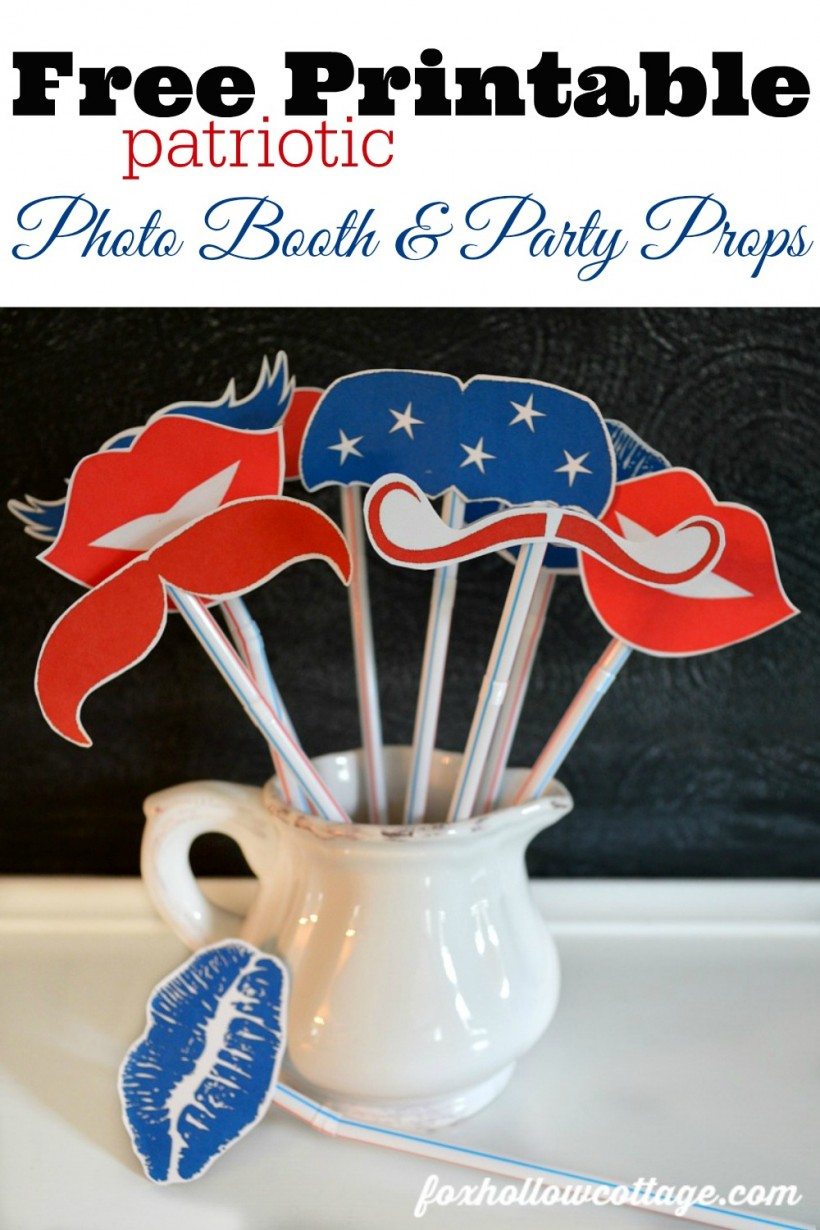 Patriotic Lip And Mustache Printables: Free Photo Props for Free Lip And Mustache Printables