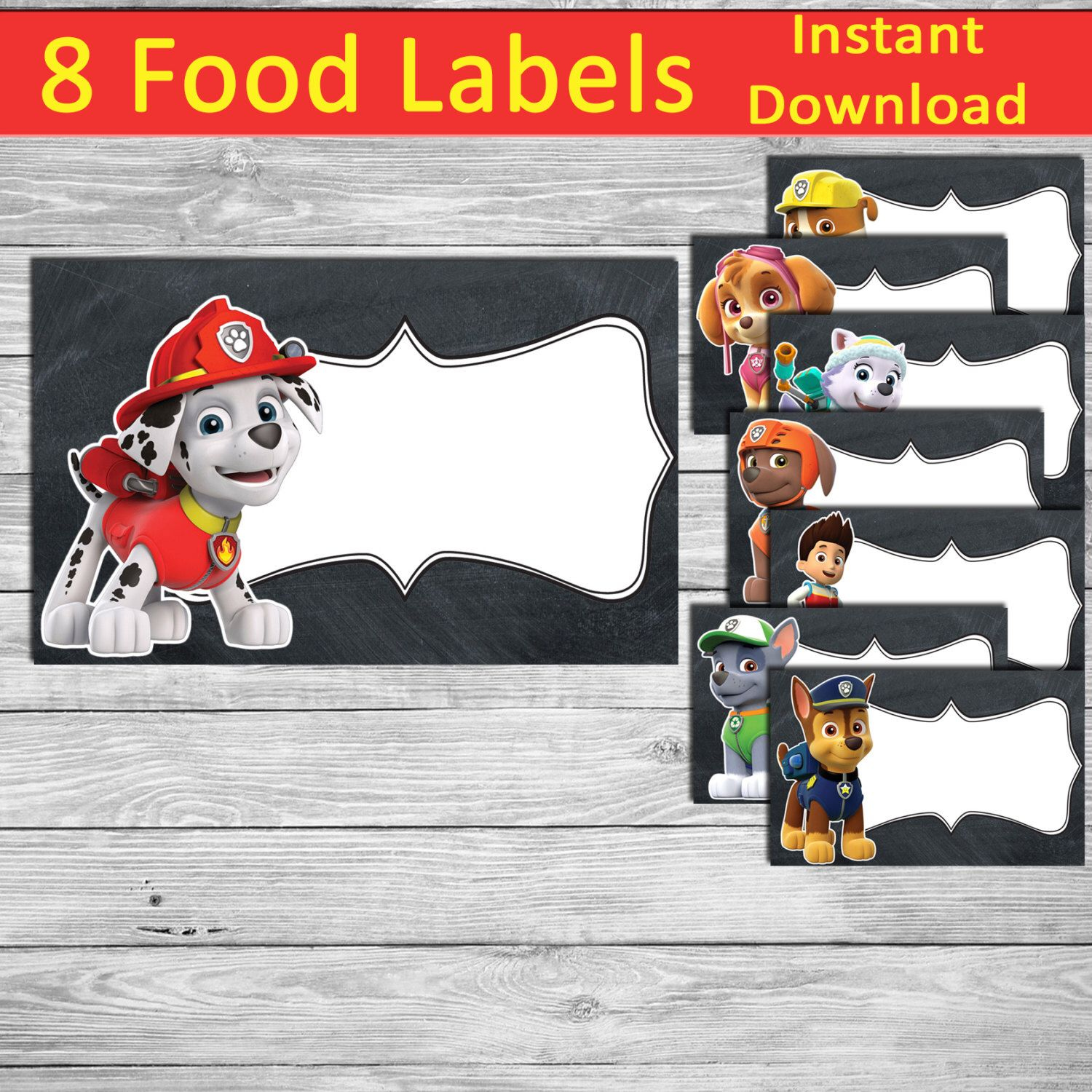 Paw Patrol Food Labels - Paw Patrol Party - 8 Printable Paw Patrol regarding Free Printable Paw Patrol Food Labels