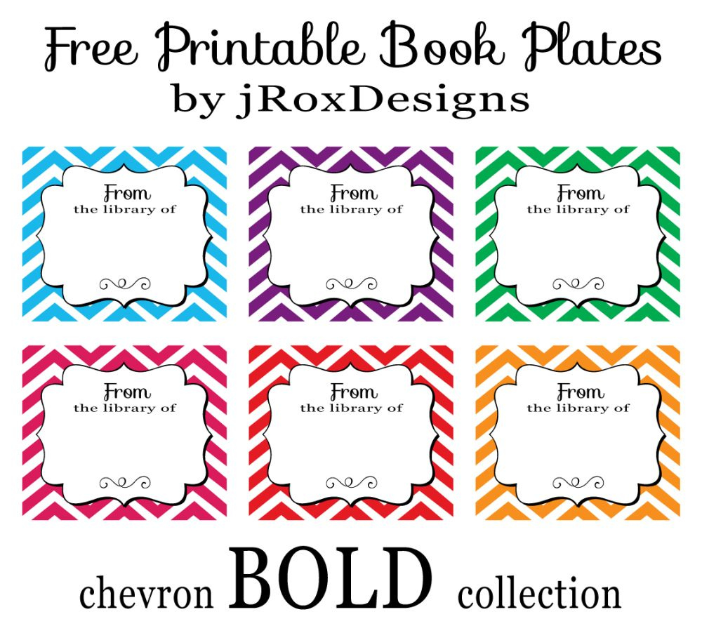 Personalized Your Library With Free Printable Chevron Book Plates pertaining to Free Printable Chevron Labels