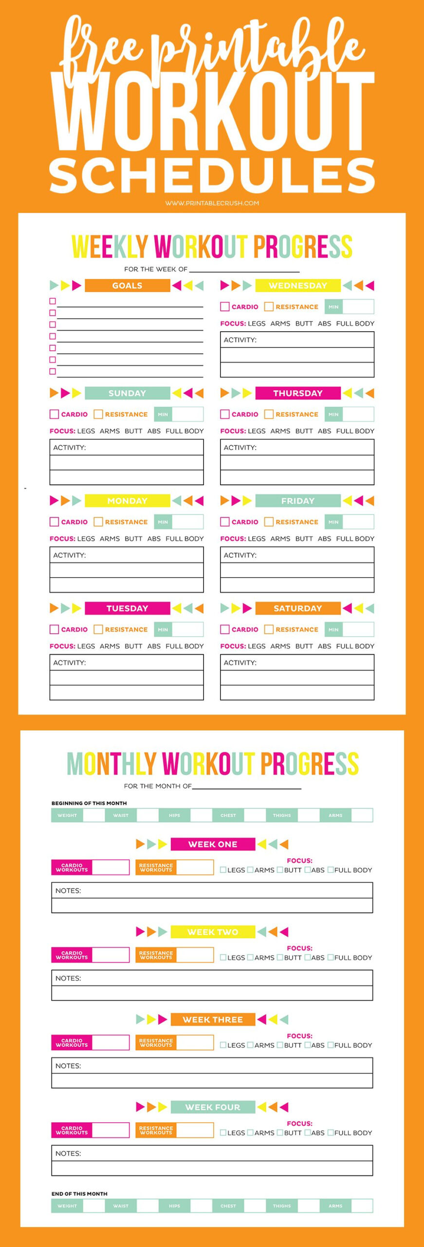 Pin On Cute Paper Products And Projects intended for Free Printable Workout Routines