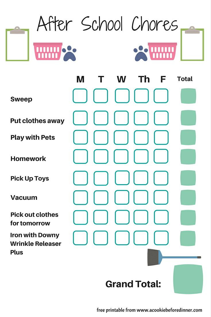 Pin On Parenting in Free Printable Chore Charts for 7 Year Olds