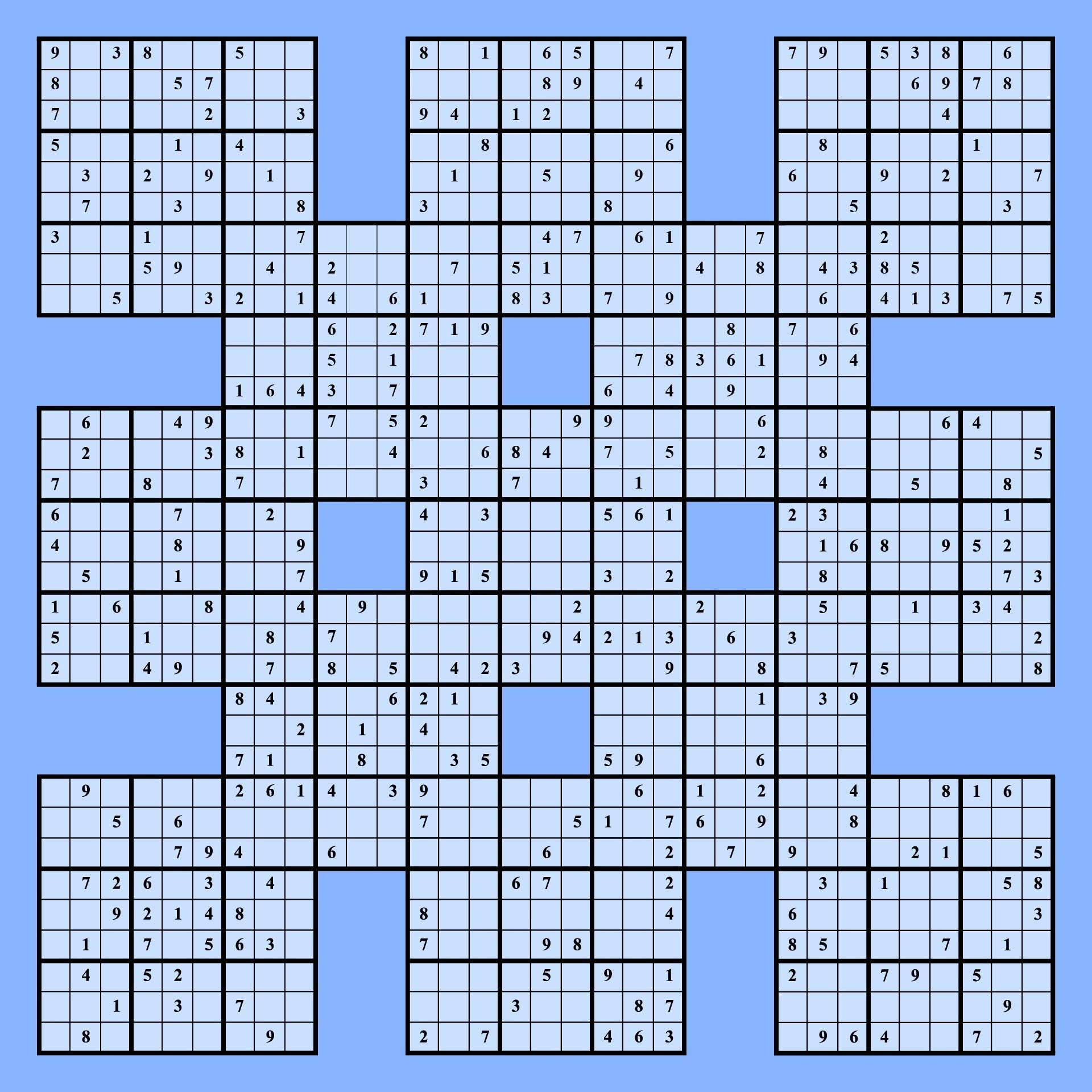 Pin On Puzzles with Free Printable Samurai Sudoku