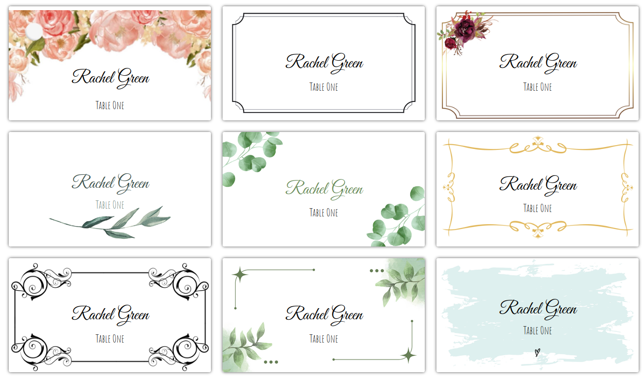 Place Card Me - A Free And Easy Printable Place Card Maker For with regard to Free Printable Place Cards Template