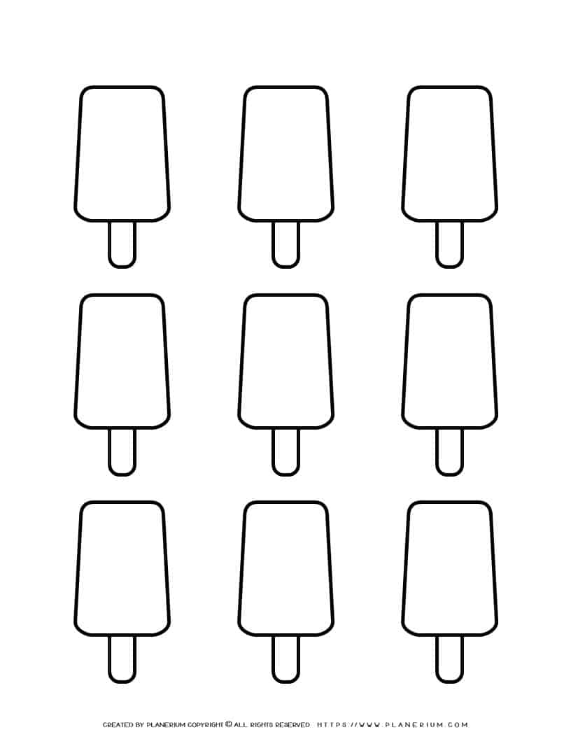 Popsicle Template - Nine Popsicles | Planerium inside Free Printable Popsicle Template