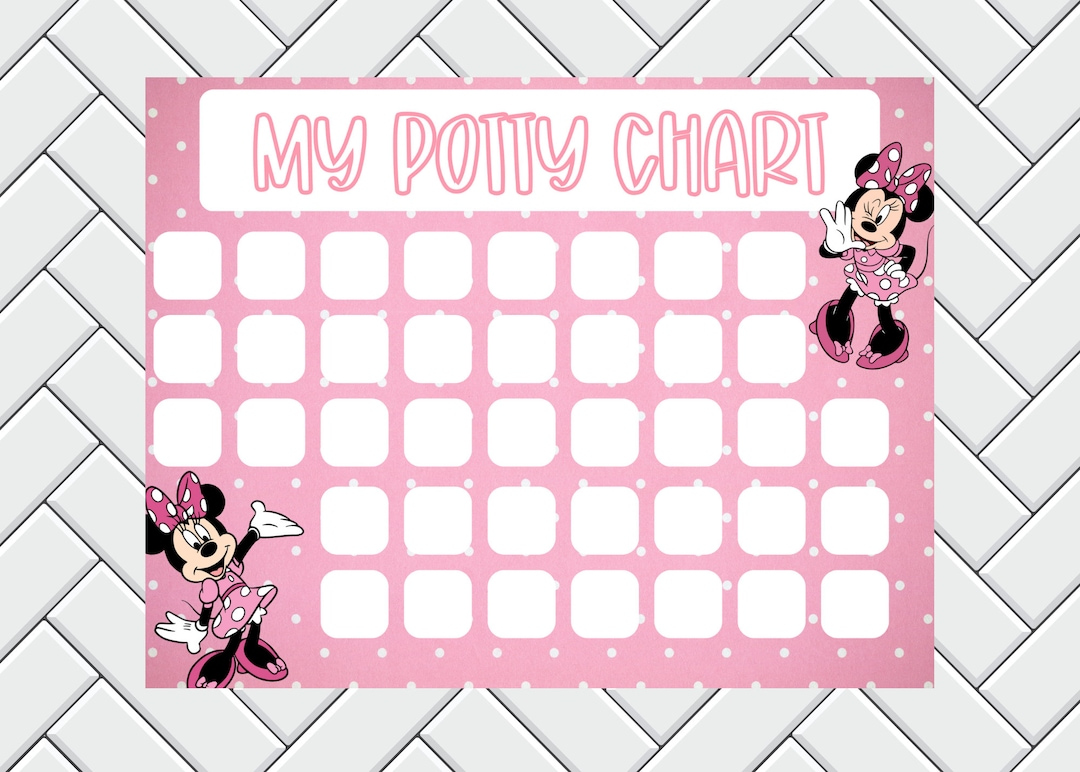 Potty Training Chart Sticker Chart Kids Reward Chart Minnie Mouse throughout Free Printable Minnie Mouse Potty Training Chart