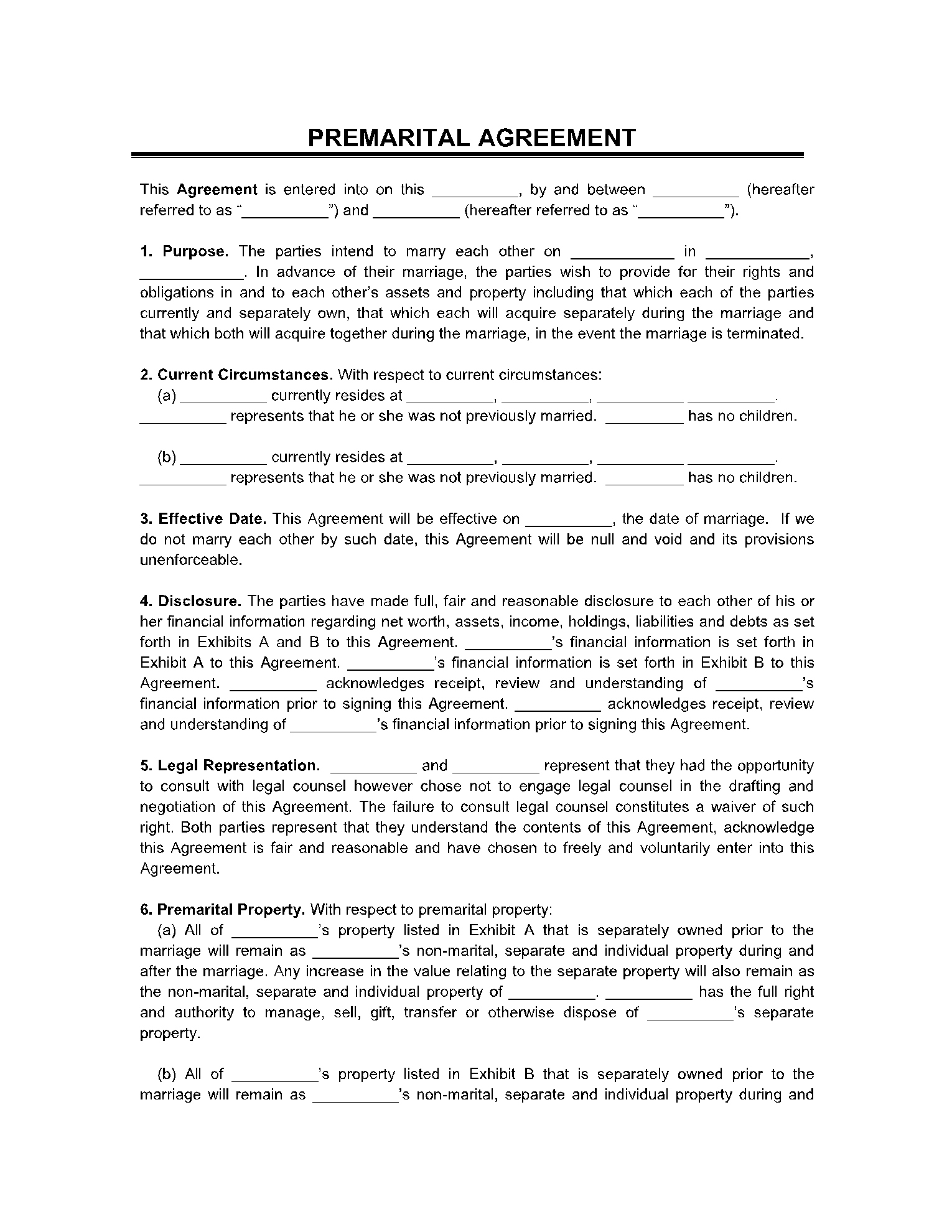 Prenuptial Agreement Template: Free To Print, Save, Download throughout Free Printable Prenuptial Agreement Form