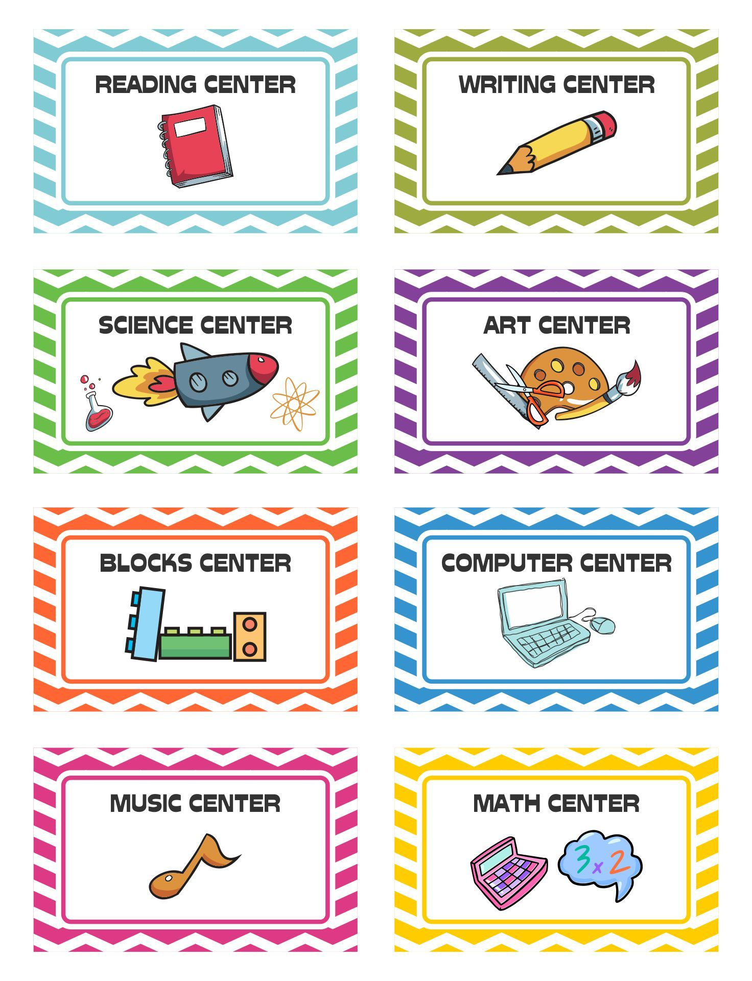 Preschool Center Labels - 10 Free Pdf Printables | Printablee in Free Printable Classroom Signs and Labels