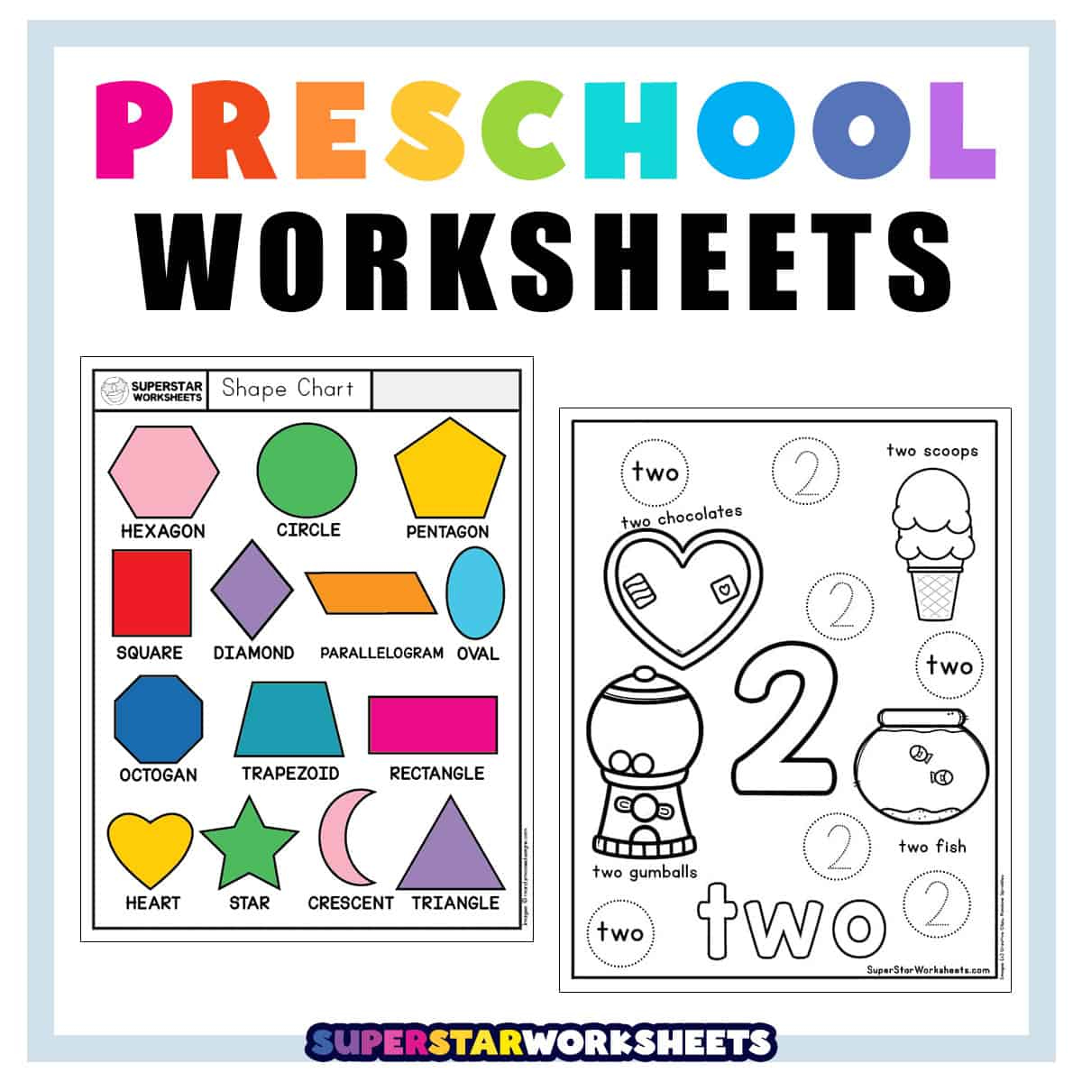 Preschool Worksheets - Superstar Worksheets in Free Printable Worksheets