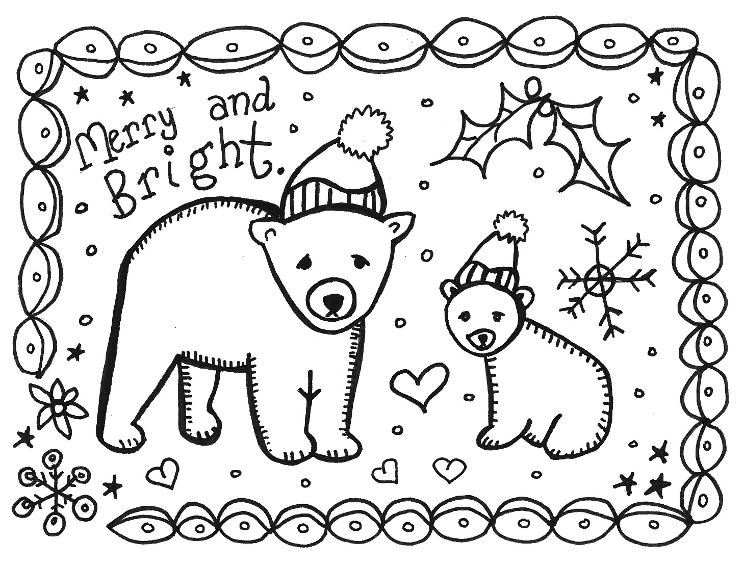 Print And Color This Card To Give - Marcia Beckett inside Free Printable Christmas Cards to Color