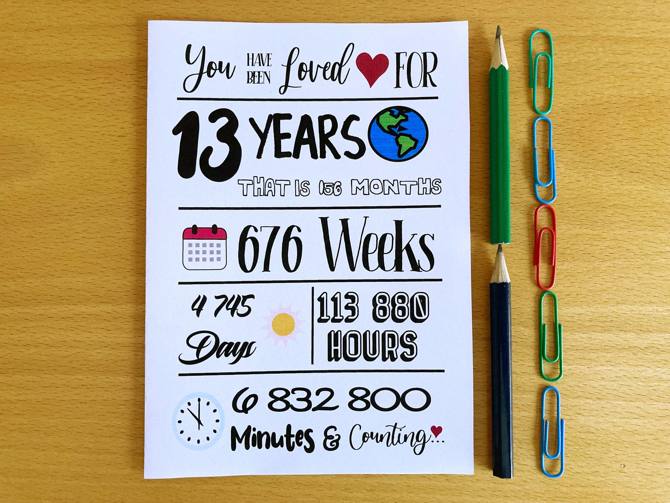 Printable 13Th Birthday Card, Been Loved For 13 Years, 13Th with regard to 13Th Birthday Cards Printable Free