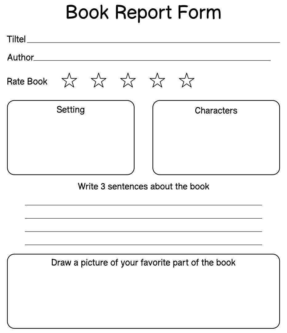 Printable 2Nd Grade Book Report Forms | Book Report Templates with Free Printable Book Report Forms for Second Grade