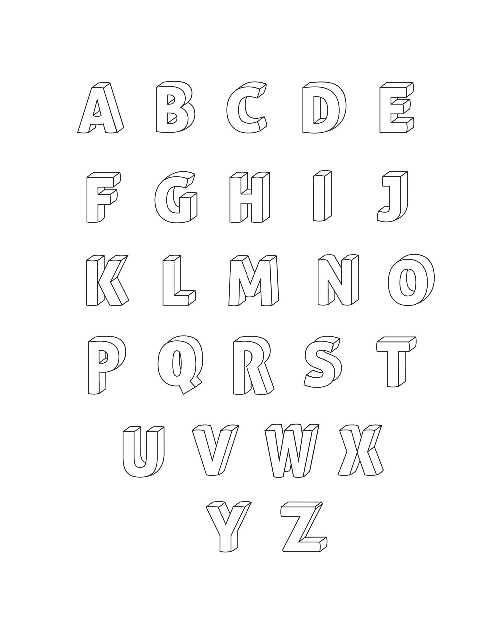 Printable 3D Bubble Letters Alphabet - Freebie Finding Mom for Free Printable 3D Letters