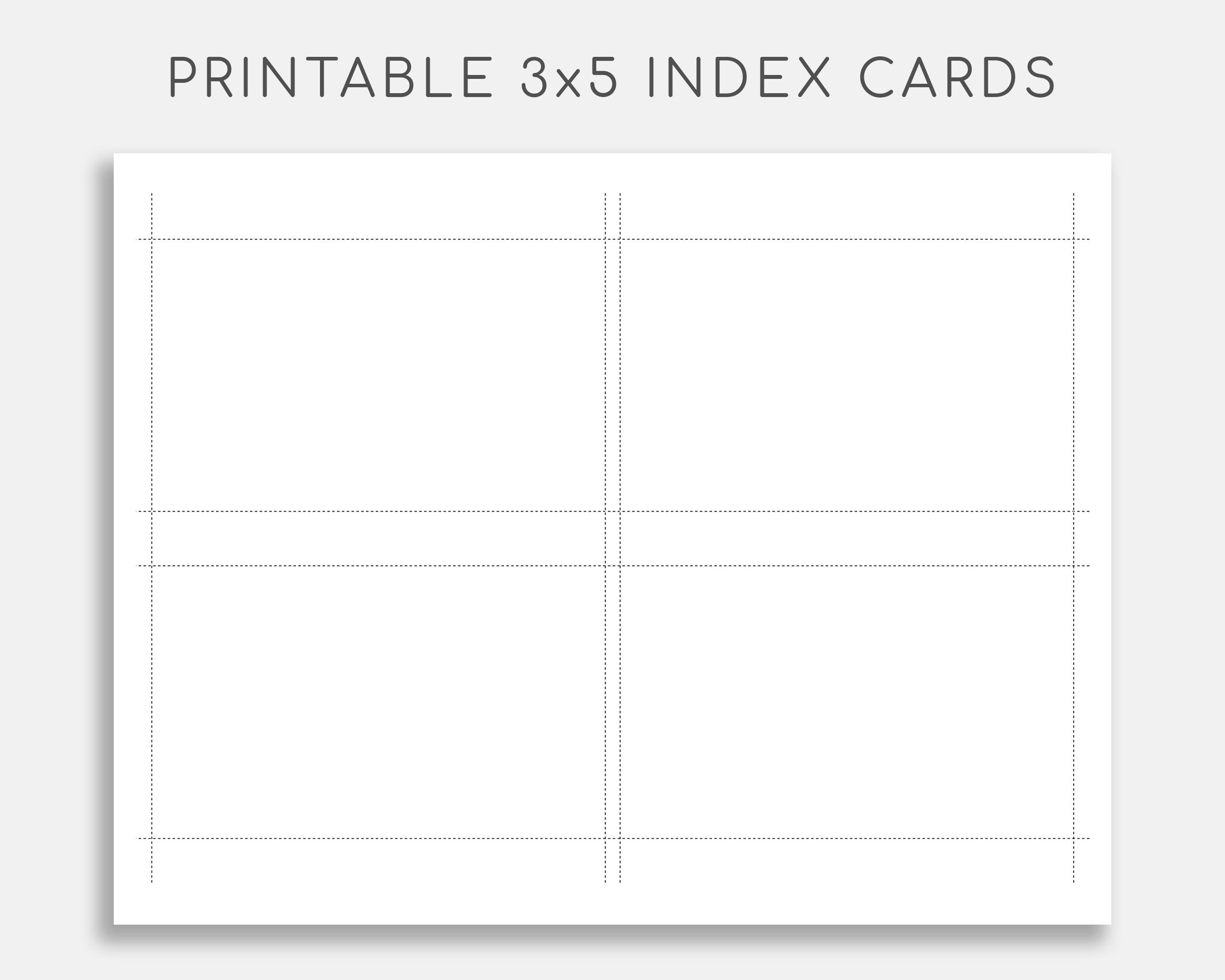 Printable 3X5 Index Card. Printable Note Cards. Printable Index pertaining to Free Printable Blank Index Cards