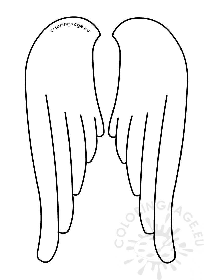 Printable Angel Wings Template | Coloring Page with Angel Wings Template Printable Free