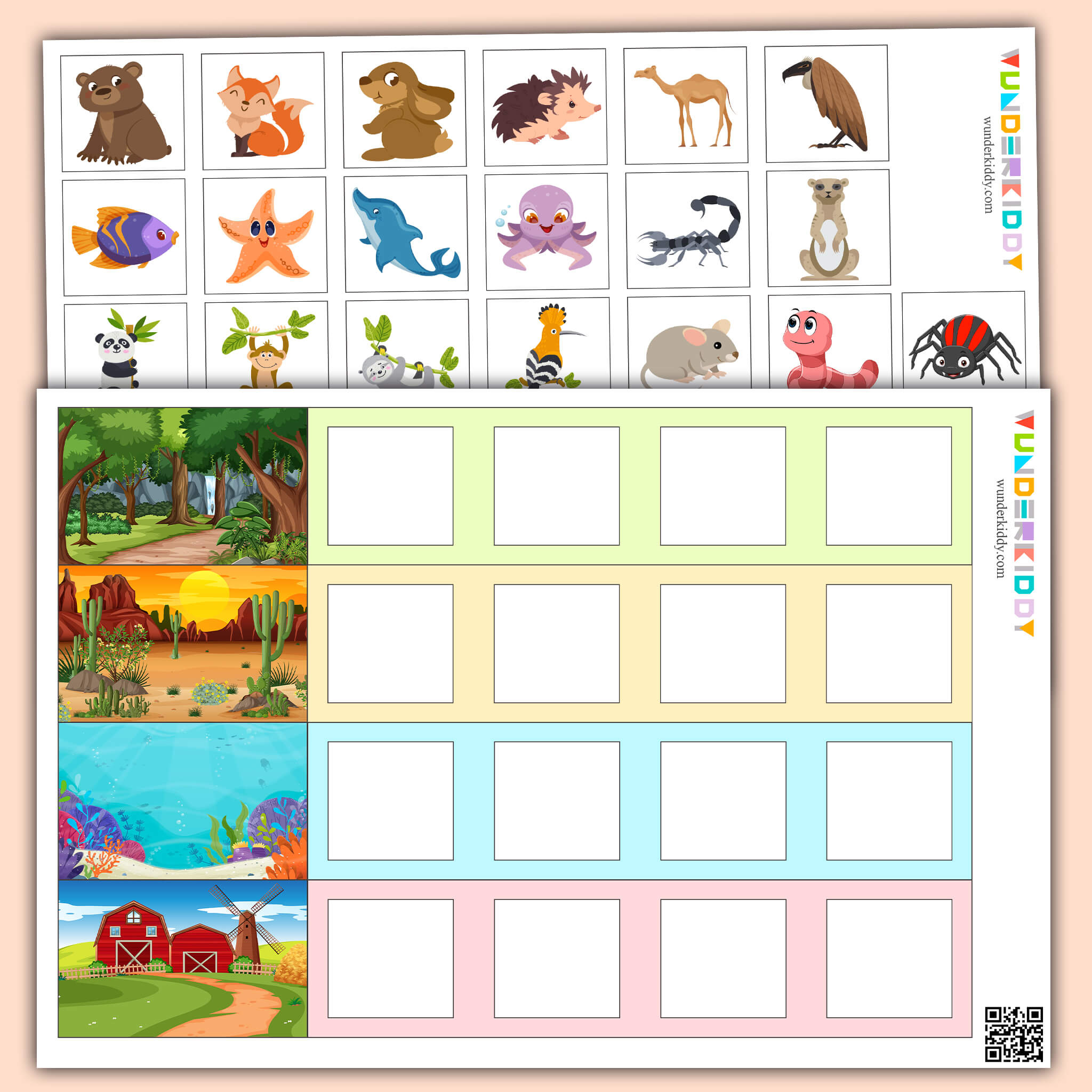 Printable Animal Habitat Sorting Mats Activity For Kids for Free Printable Worksheets Animal Habitats