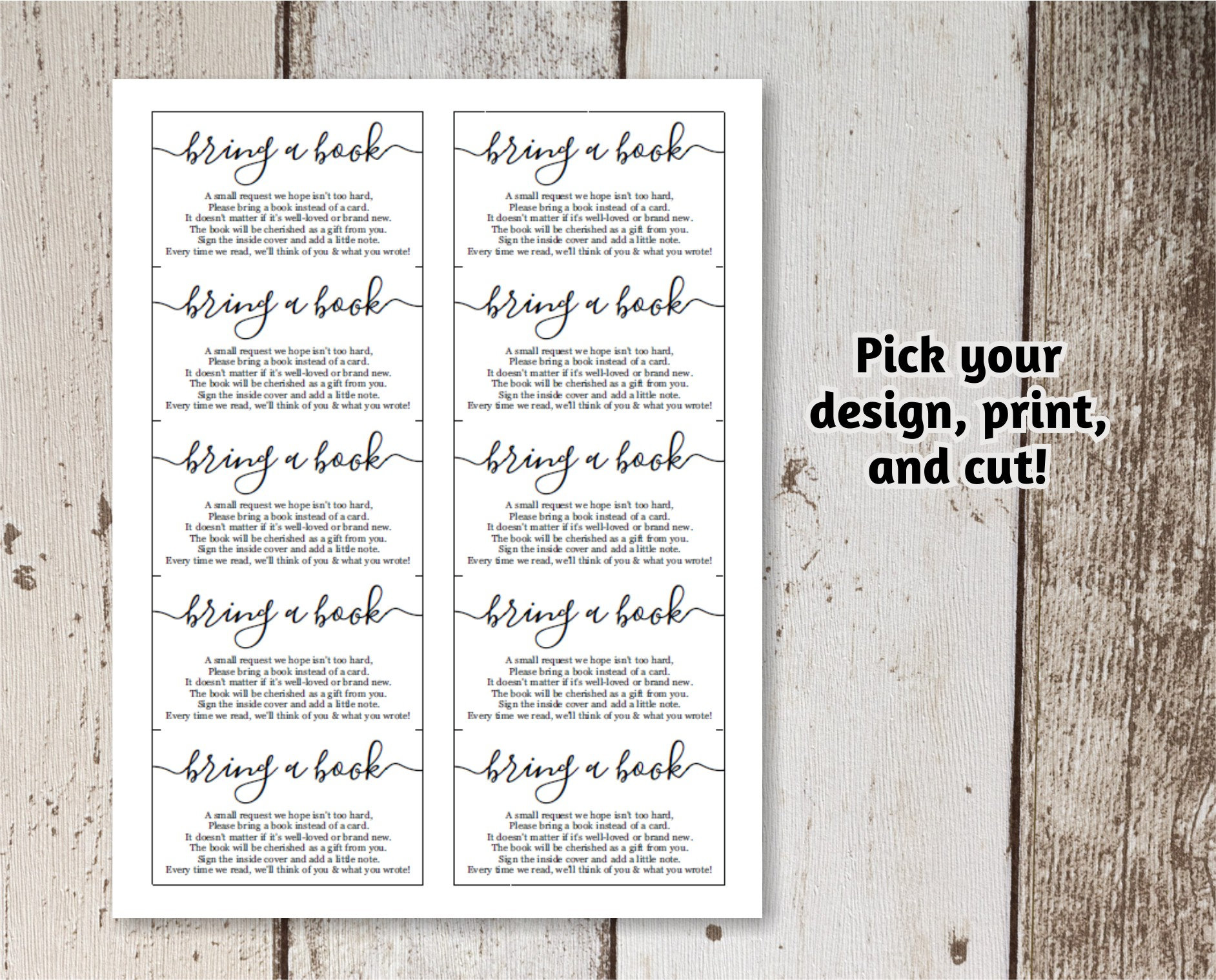 Printable Baby Shower Book Request Bring A Book Instead Of A Card for Bring A Book Instead Of A Card Free Printable