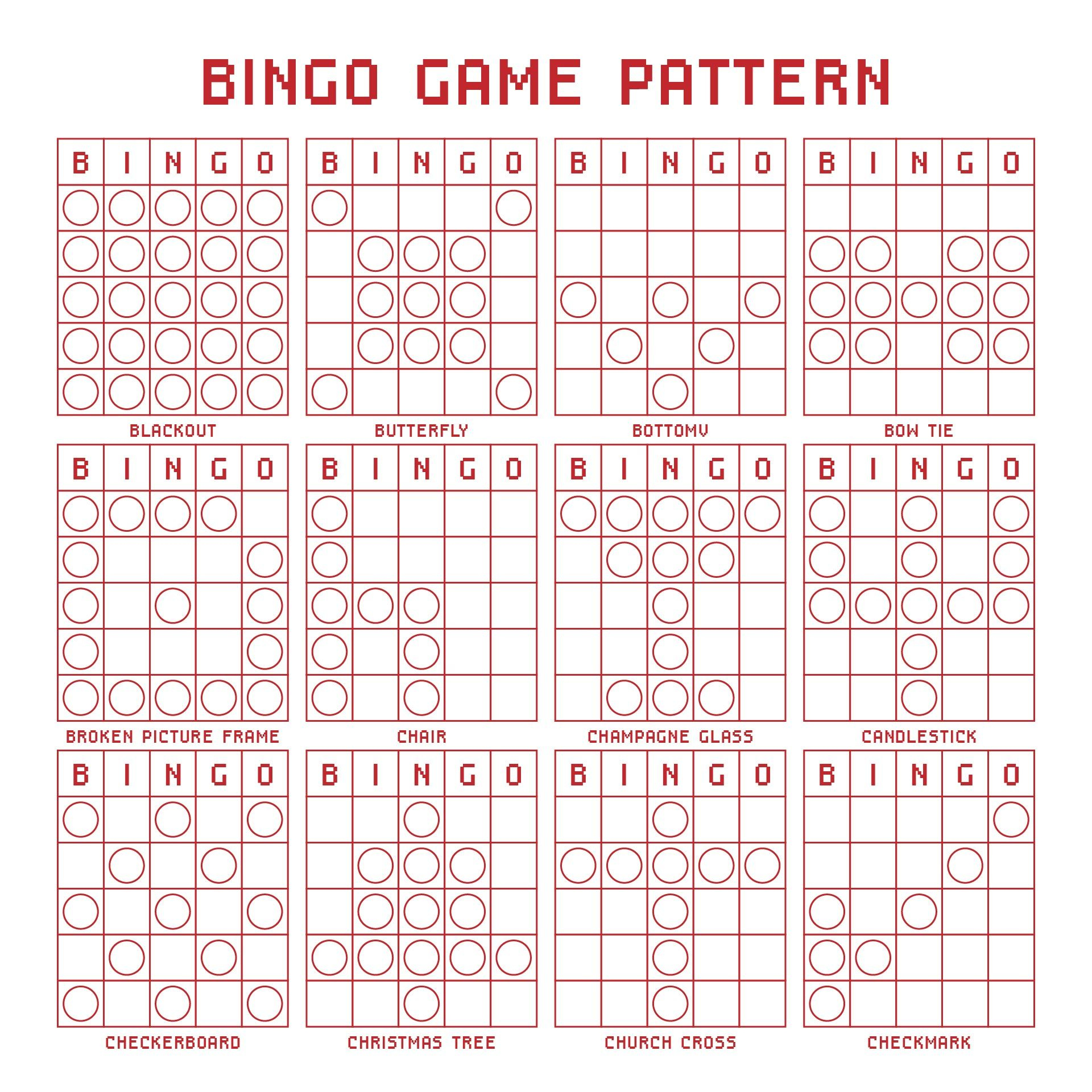 Printable Bingo Pattern Examples | Printablee | Bingo Patterns in Free Bingo Patterns Printable