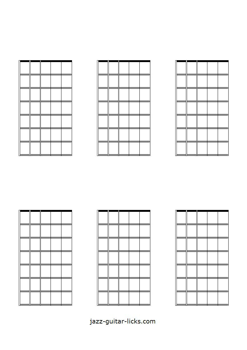 Printable Blank Guitar Neck Diagrams - Chord &amp;amp; Scale Charts throughout Free Printable Blank Guitar Chord Charts