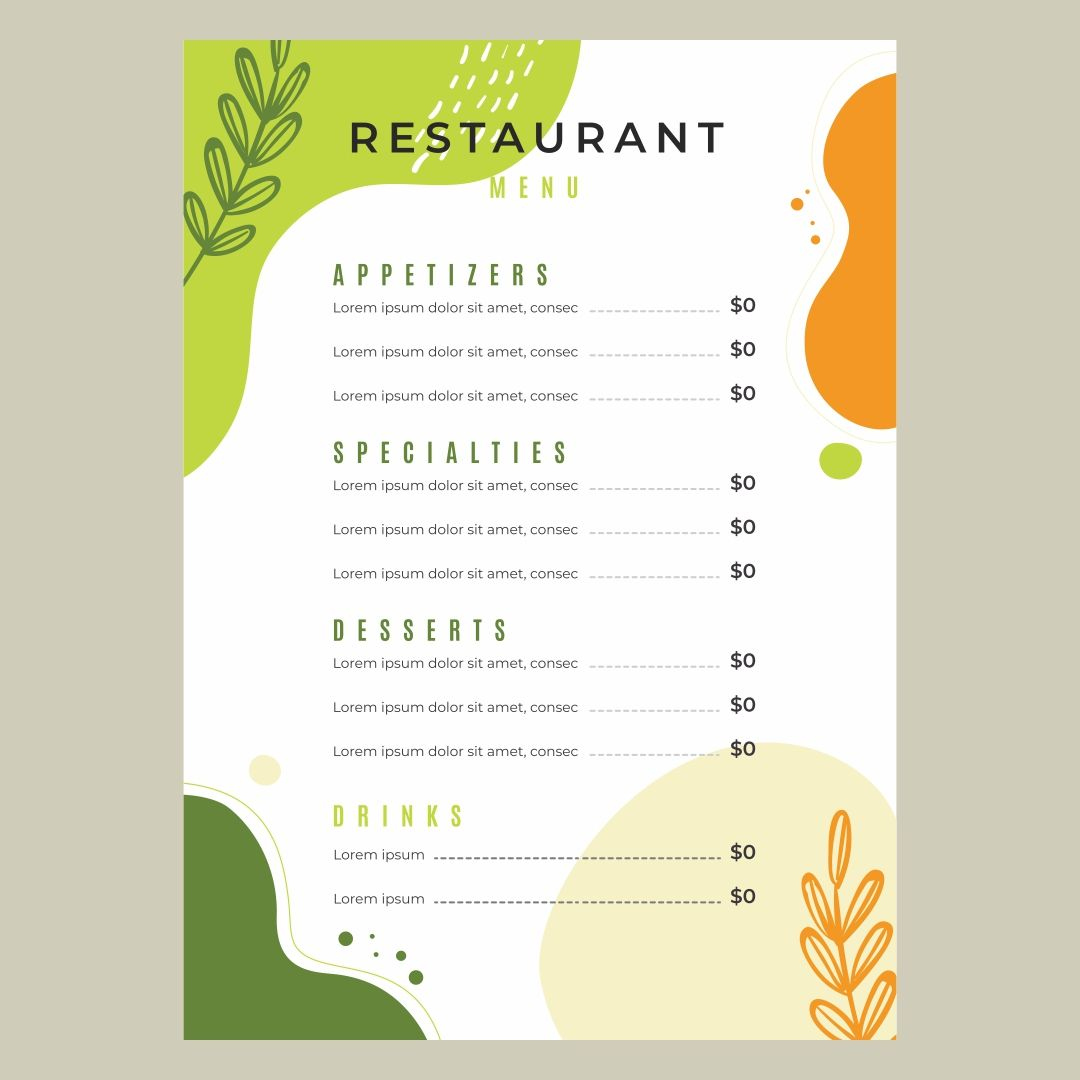 Printable Blank Restaurant Menus | Printablee | Menu Template throughout Design a Menu for Free Printable