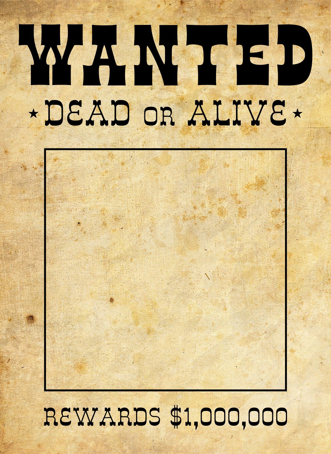 Printable Blank Wanted Poster Template regarding Free Printable Wanted Poster Old West