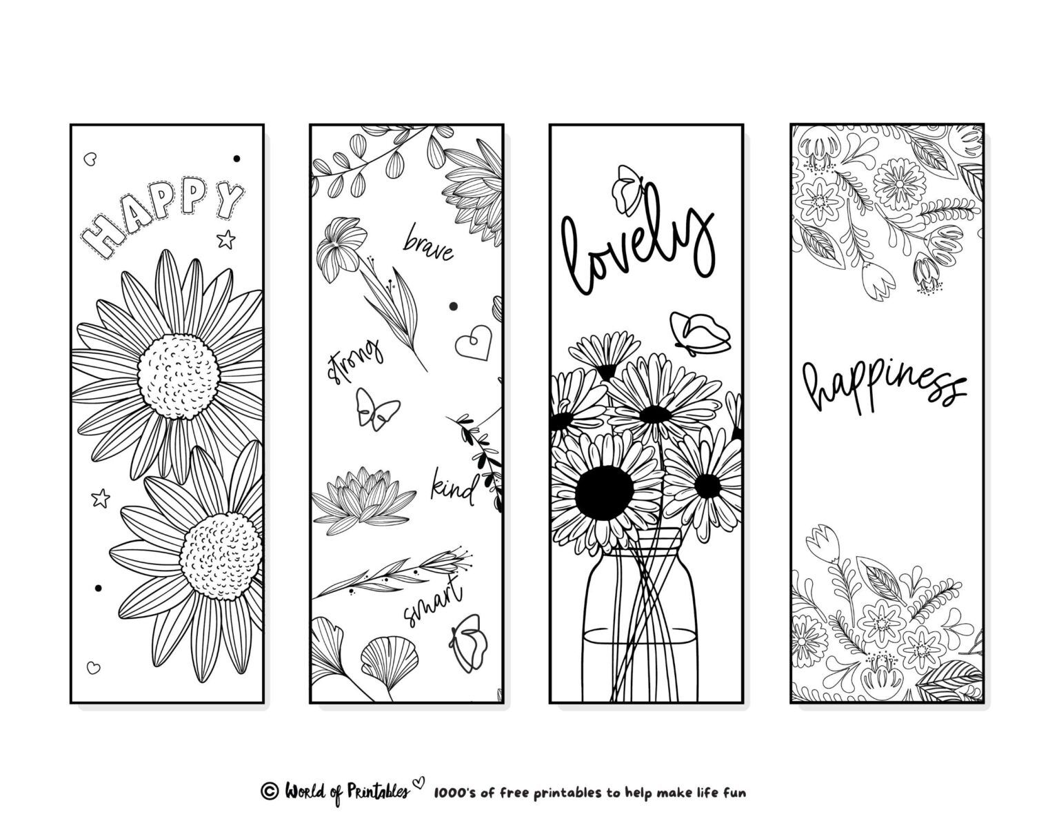 Printable Bookmarks To Color | 120 For Adults &amp;amp; Kids - World Of for Free Printable Bookmarks to Color