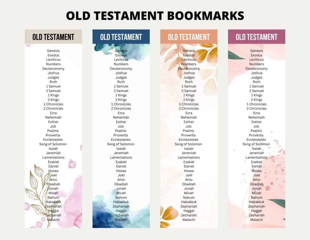 Printable Books Of The Bible Bookmarks in Books of the Bible Bookmark Printable Free