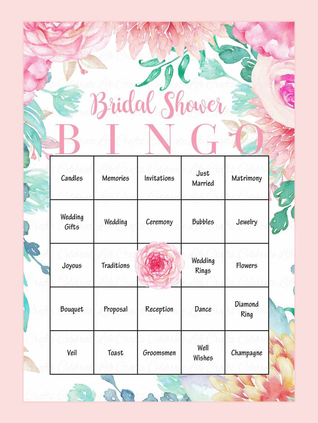 Printable Bridal Shower Bingo Cards inside Free Printable Bridal Bingo Sheets