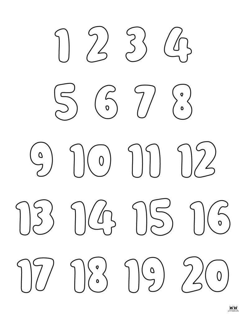 Printable Bubble Numbers - 32 Free Printables | Printabulls pertaining to Free Printable Bubble Numbers