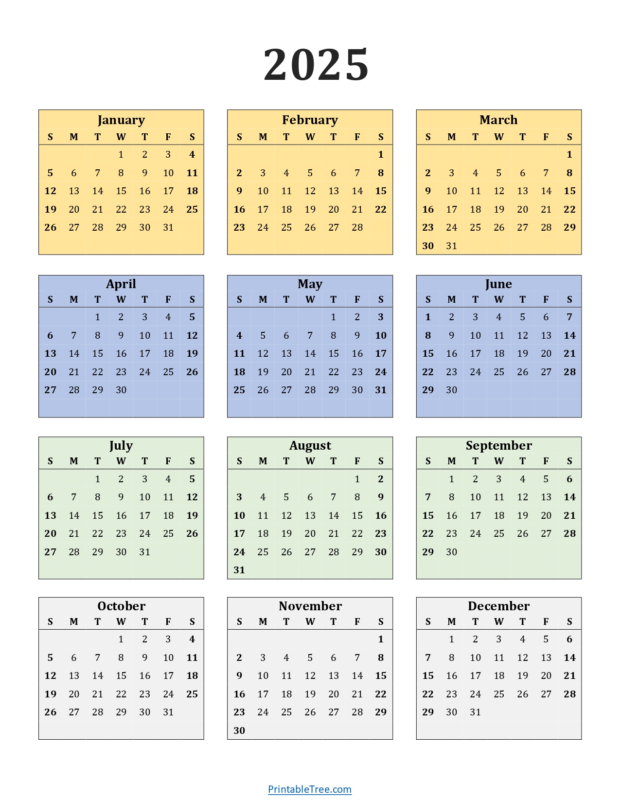 Printable Calendar 2025 One Page With Holidays (Single Page) 2025 intended for Free Printable I 9 Form 2025