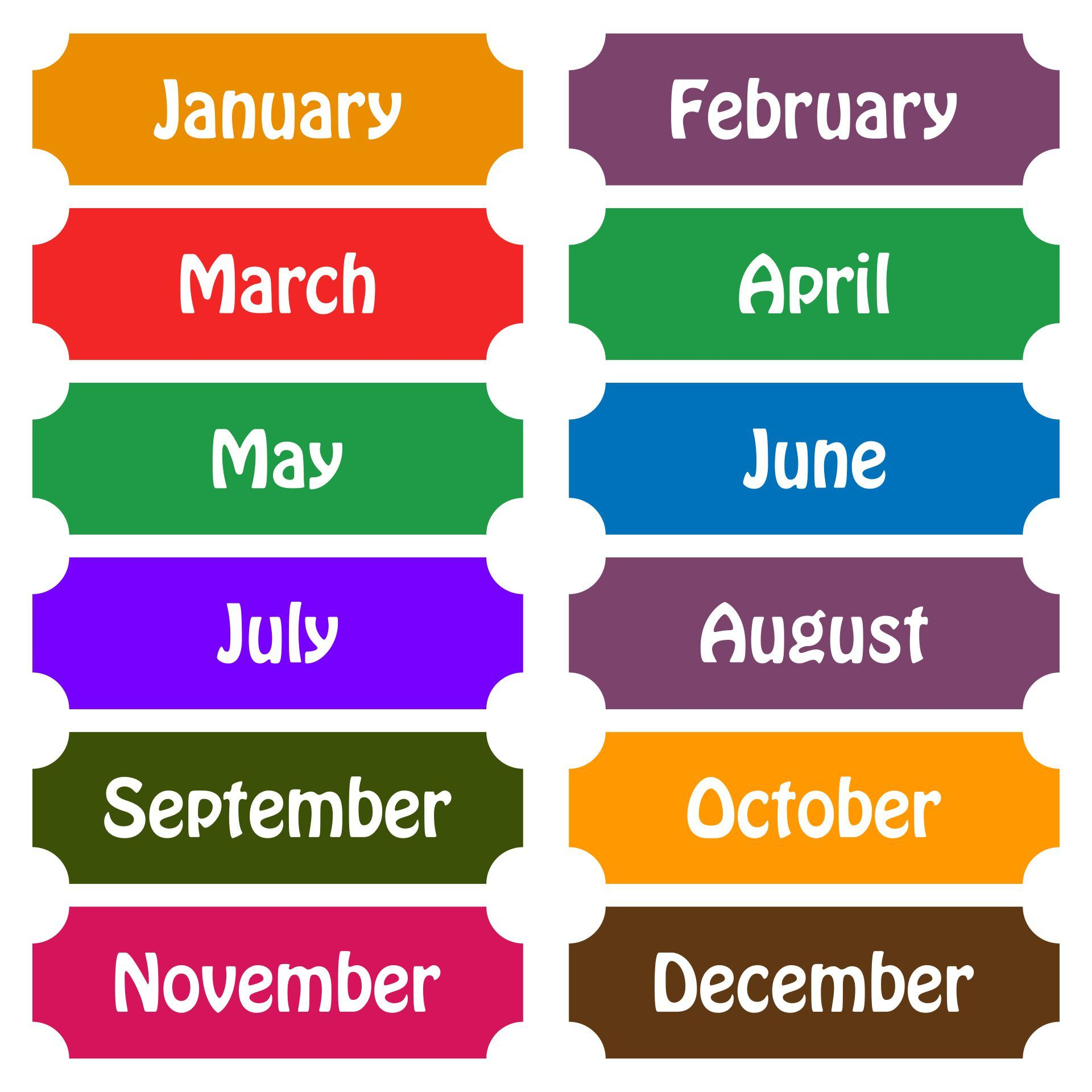 Printable Calendar Month Labels | Printablee pertaining to Free Printable Months of the Year Labels