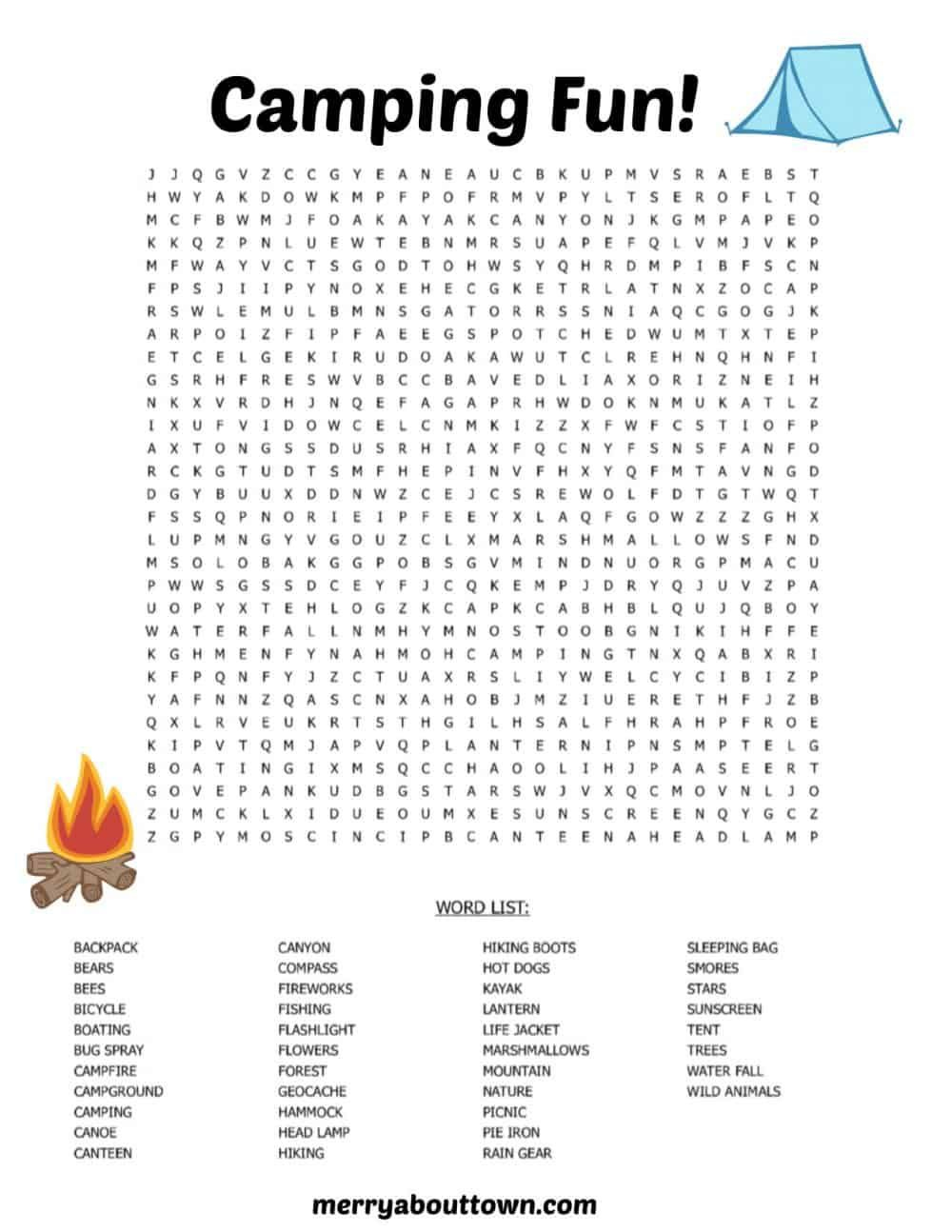 Printable Camping Activities For Kids | Camping Activities For with regard to Free Printable Camping Games