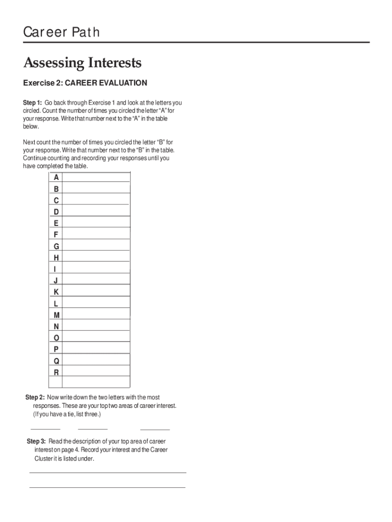 Printable Career Interest Inventory - Fill Online, Printable within Free Printable Aptitude Test