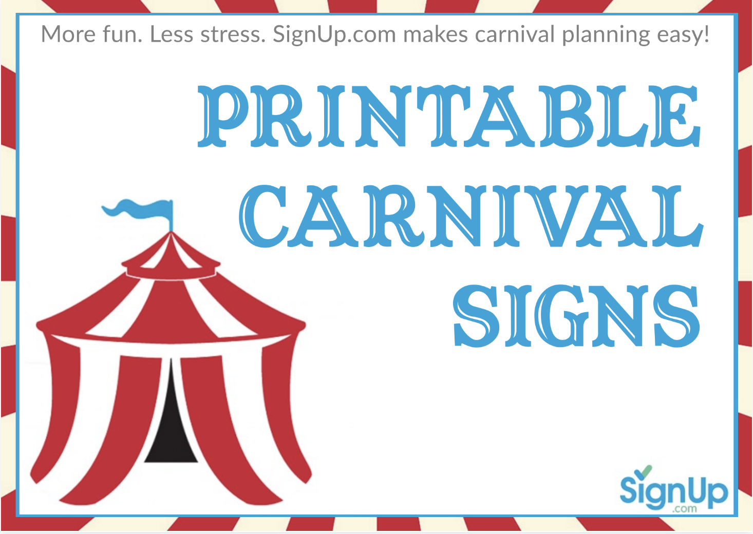 Printable Carnival Signs - Free Festive Signage For Games, Tickets regarding Free Printable Carnival Signs